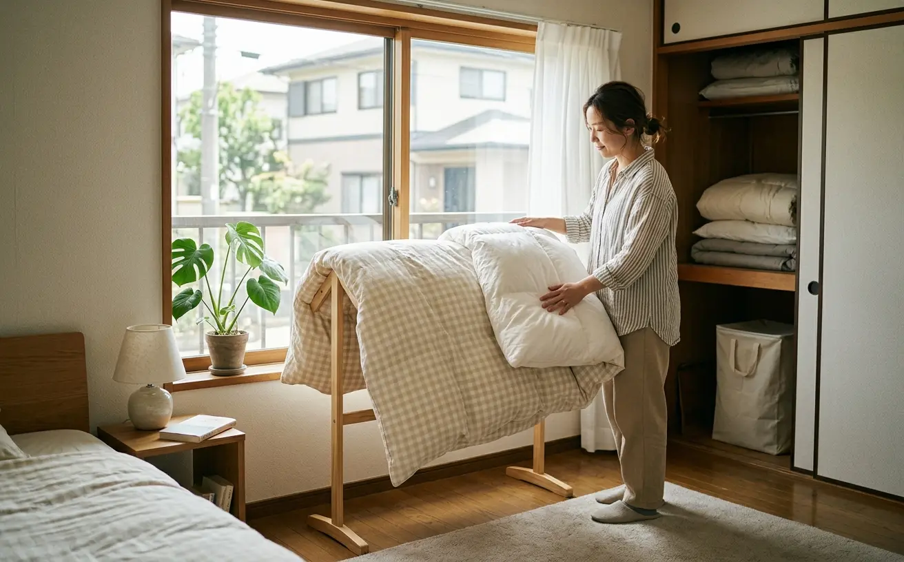羽毛布団を長く使うためのお手入れのイメージ