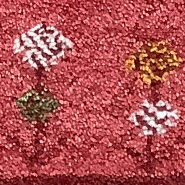 ギャベに織り込まれた花や植物の文様